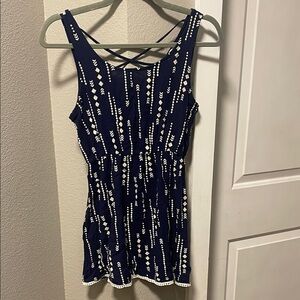 Everly Navy and White Patterned Tank Top